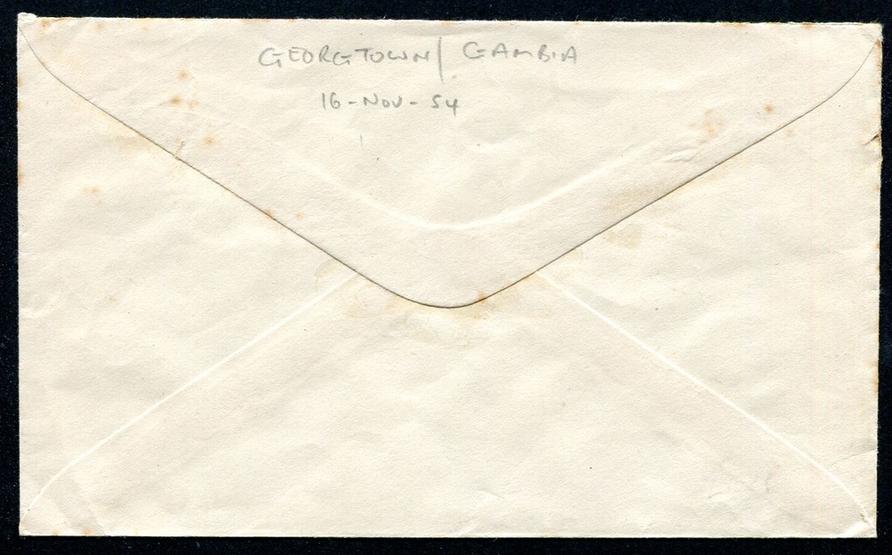 GAMBIA: (14953) GEORGETOWN CANCEL/COVER 1954