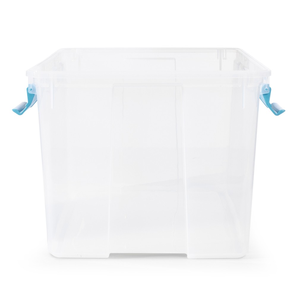 Sterilite 54-Qt Clear Plastic Stackable Storage Bin w/ Gasket Latch Lid, 12 Pack