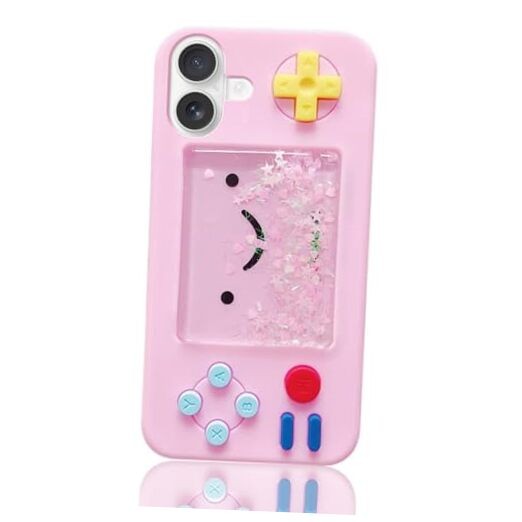 Squishy 3D Cartoon Game Shape Case Compatible with Creative iPhone 16 Pink