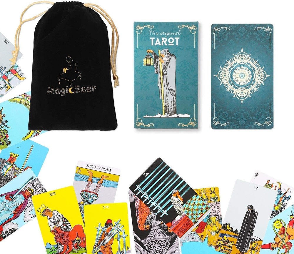 MagicSeer Tarot Cards, 78 Pcs Durable Large Borderless Deck for Beginners...