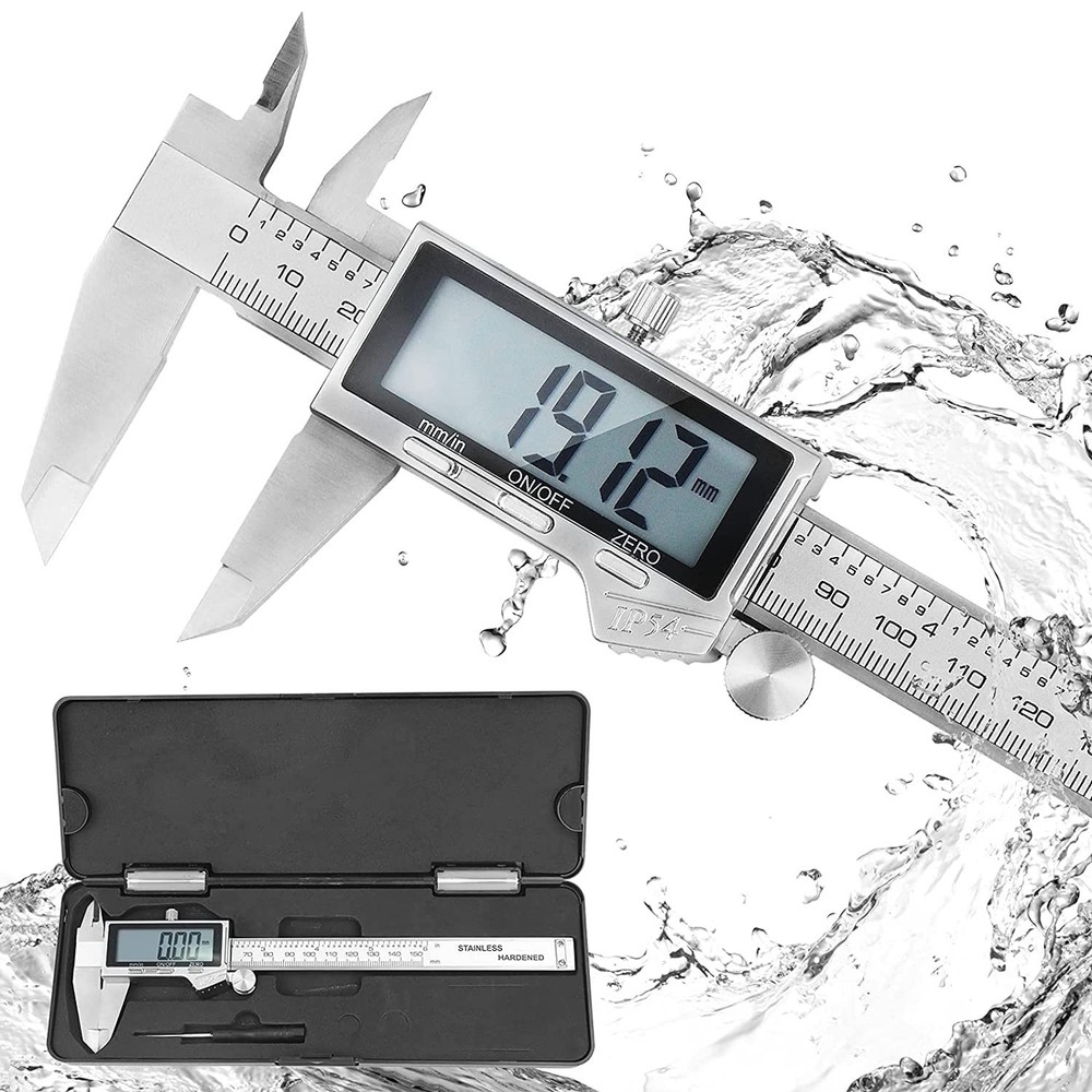 Durable Waterproof Digital Caliper - Huge LCD, Inch/mm Conversion, 150mm Range