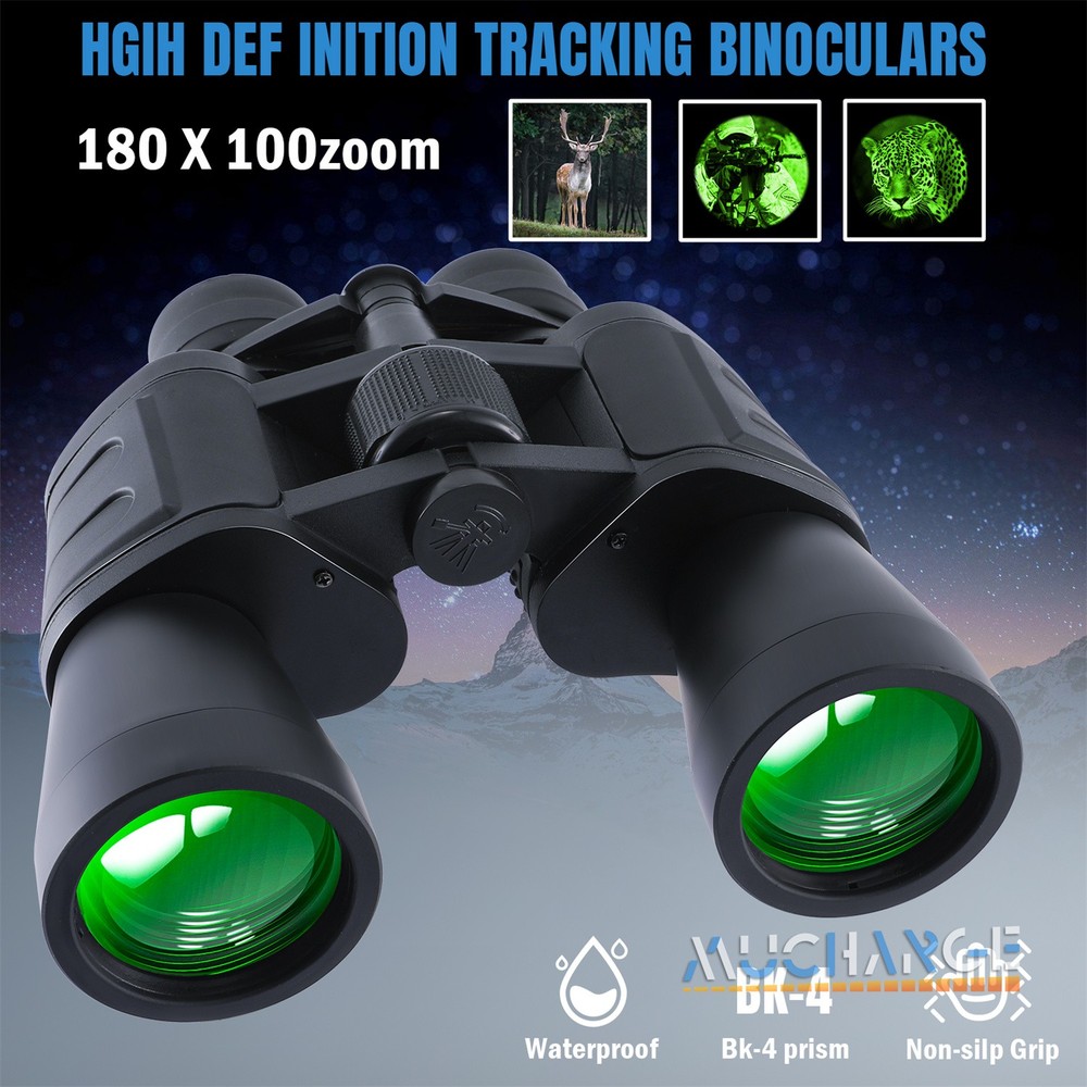 10x-180 X 100 Binoculars High Powered HD Long Range Superior Definition +Case
