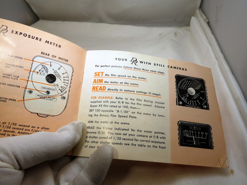 Weston Direct Reading Exposure Light Meter Instruction Manual Guide