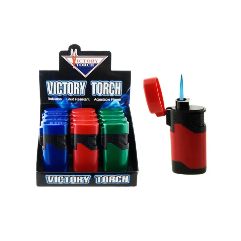 3 PACK Jet Torch Lighter Metallic Finish Adjustable Windproof Refillable