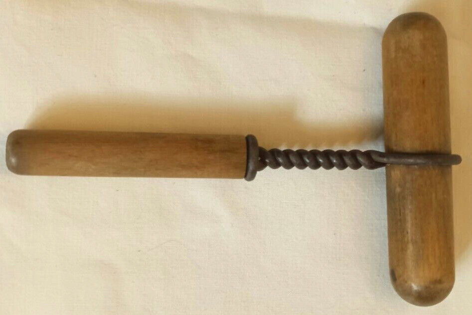 Vintage Primitive Wood Corkscrew/Bottle Opener