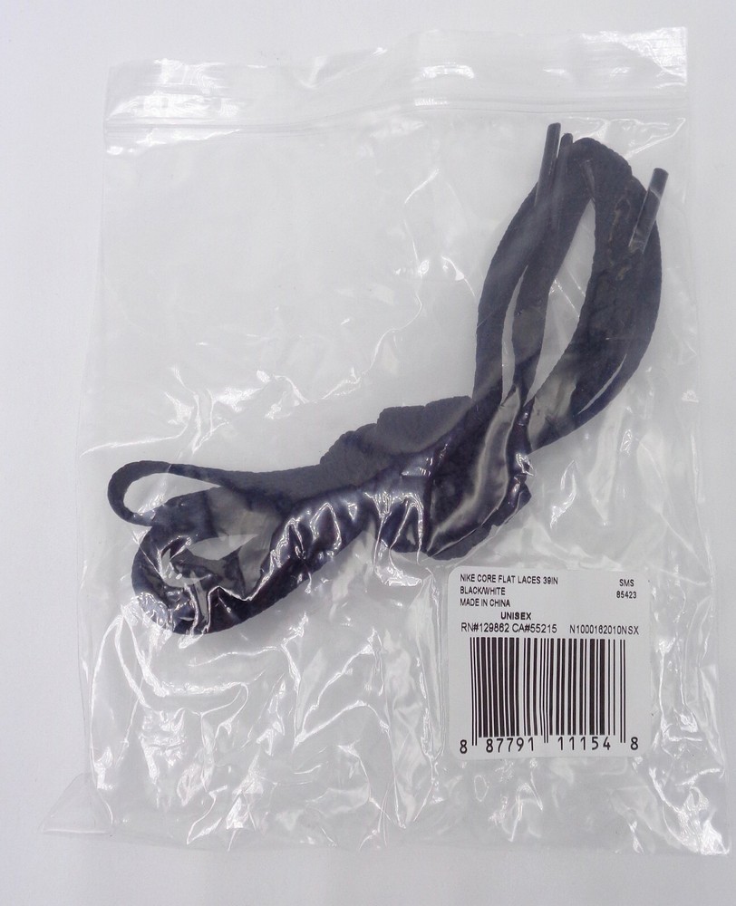 Nike Core Flat Laces Shoelaces 39" Black/White