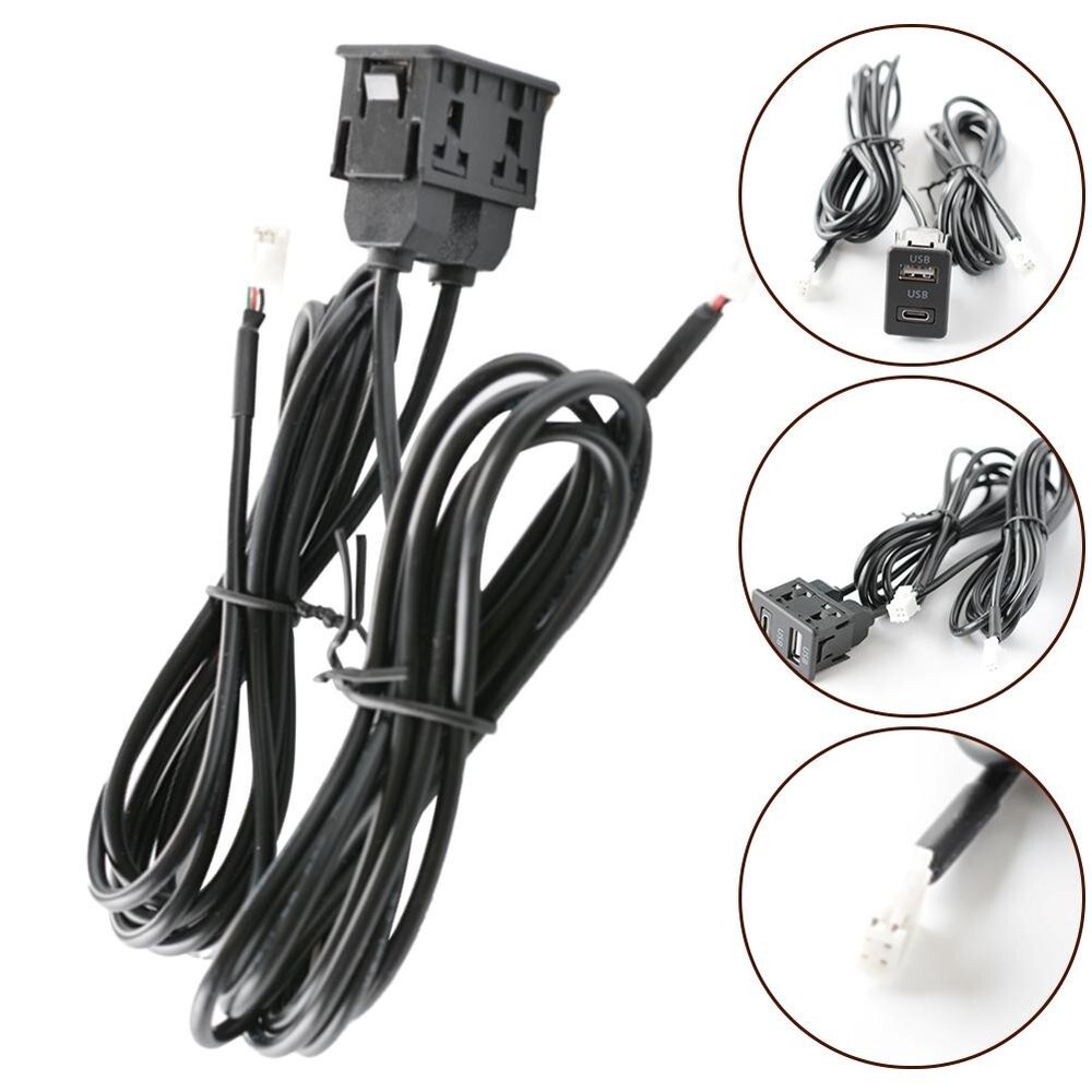 Car for DASH Mount USB+TYPE-C Port Panel Interface Extension 145cm Cable