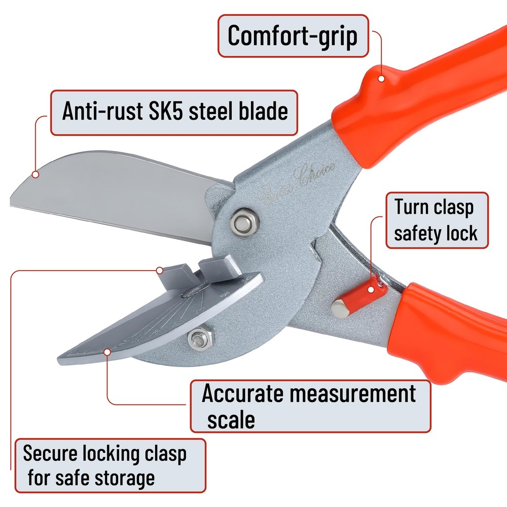 Red Oak Miter Shears Angular Cutting Molding, Quarter round Cutting Tool, Multi-