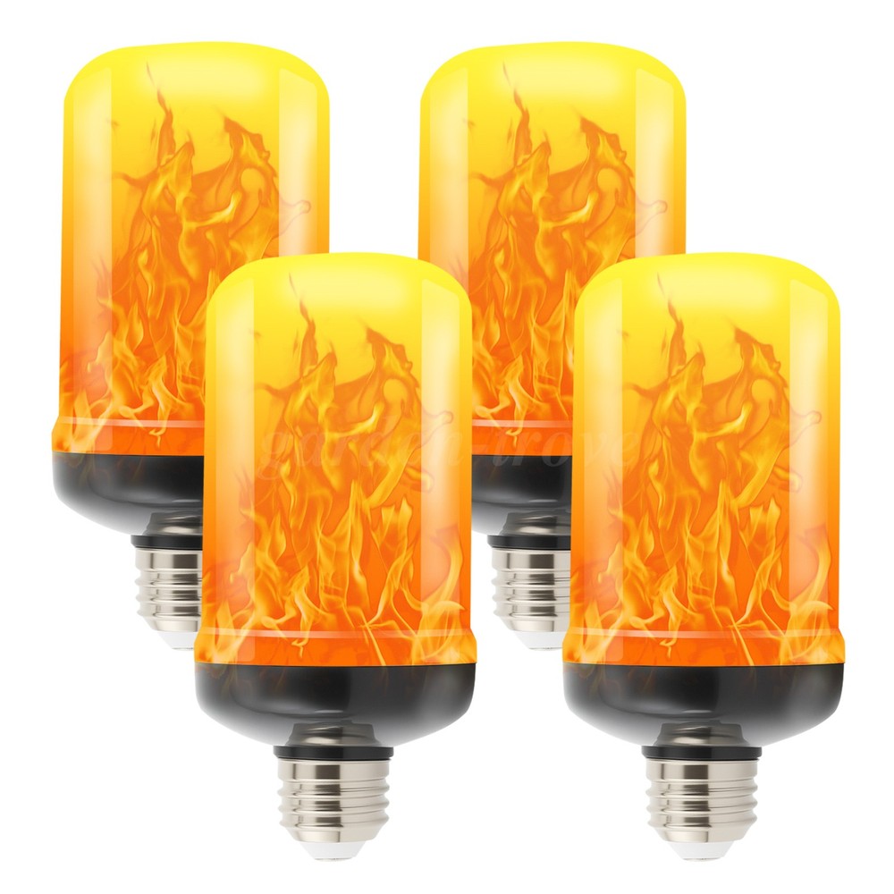 Led Flame Light Bulb, 4 Pack E26 Flickering Light Bulbs Flame Light Bulbs 4 Mode