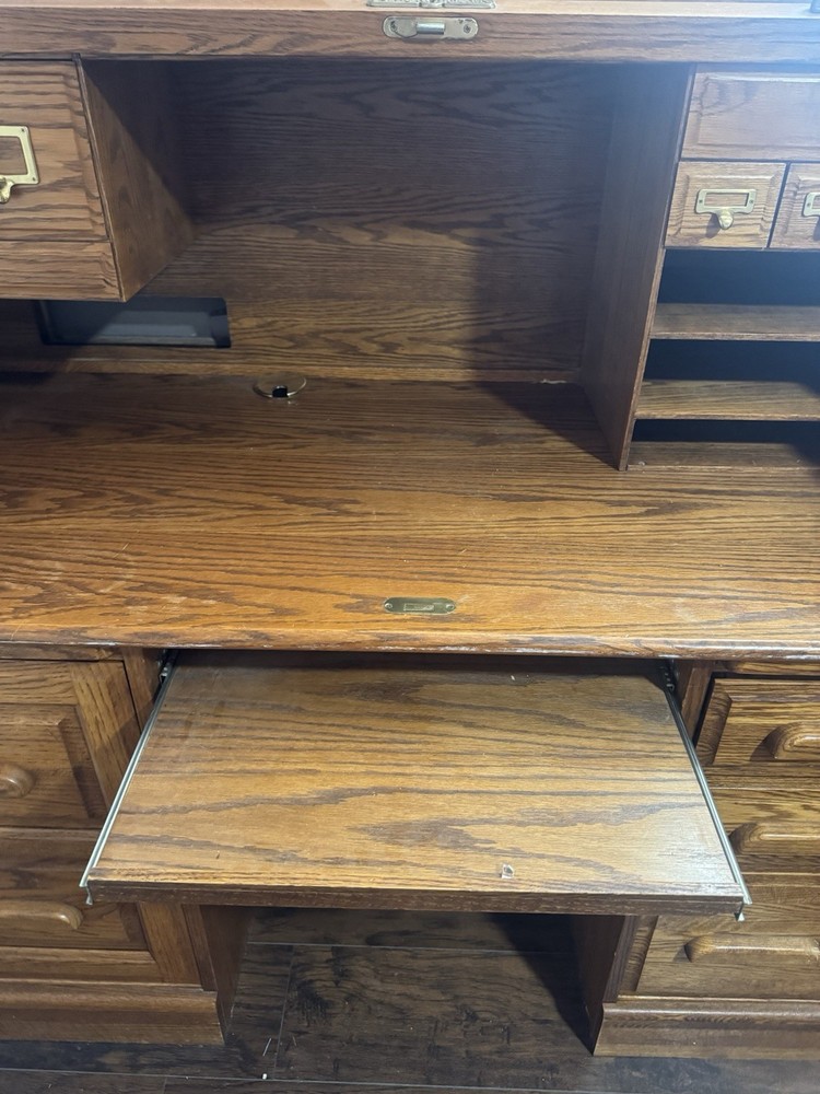 Oak Craft Solid Oak Roll Top Desk- Great Condition.