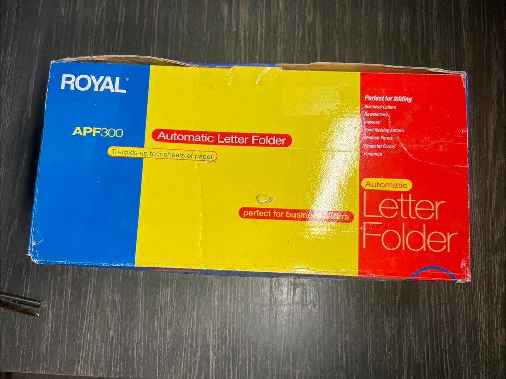 Royal APF300 Automatic 3-Sheet Letter Folder 1500 Sheets Per Hour Tested Clean