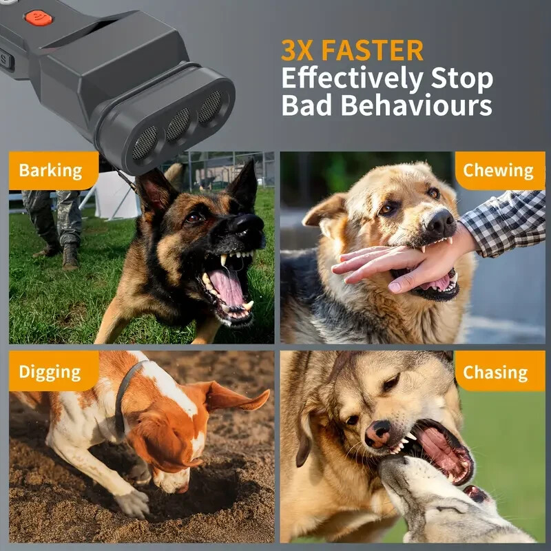 Ultrasonic Transmitter Dog Repeller-with Flashlight and Beeper, USB Charger