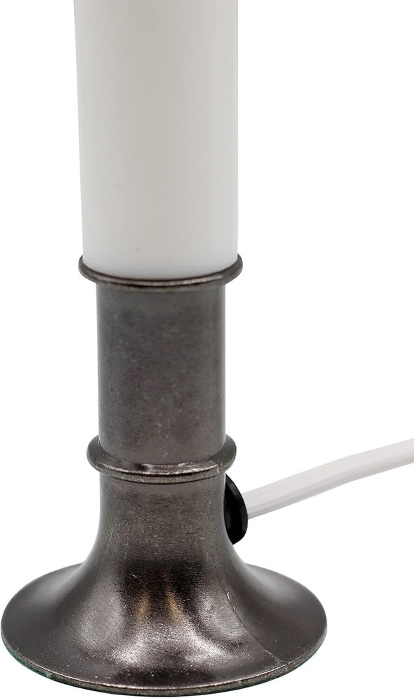Creative Hobbies Electric Window Candle Lamp with Pewter Plated Base,