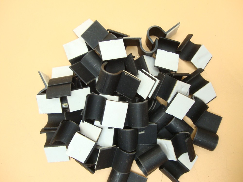 Cable Clamp Plastic 3/8" Diameter Self Adhesive (Qty 50)