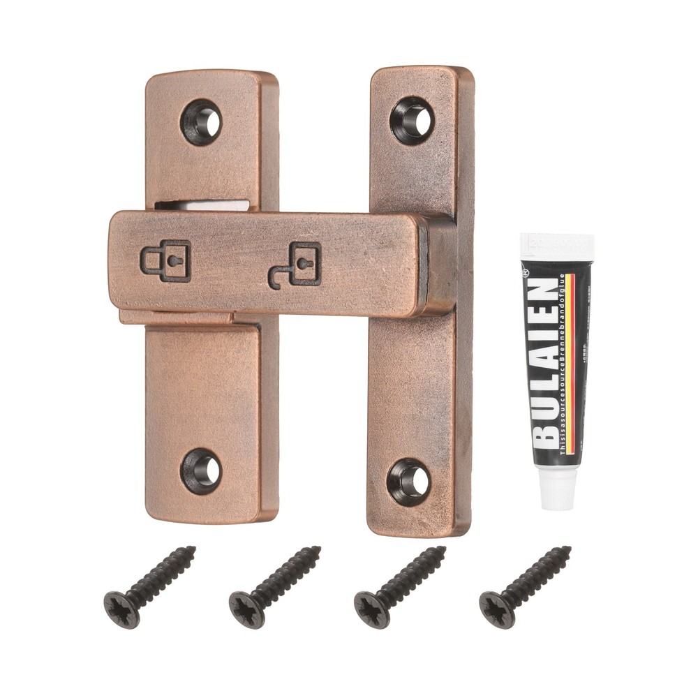 180 Degree Positioning Gate Latch, Barn Door Lock with Handle(Red)