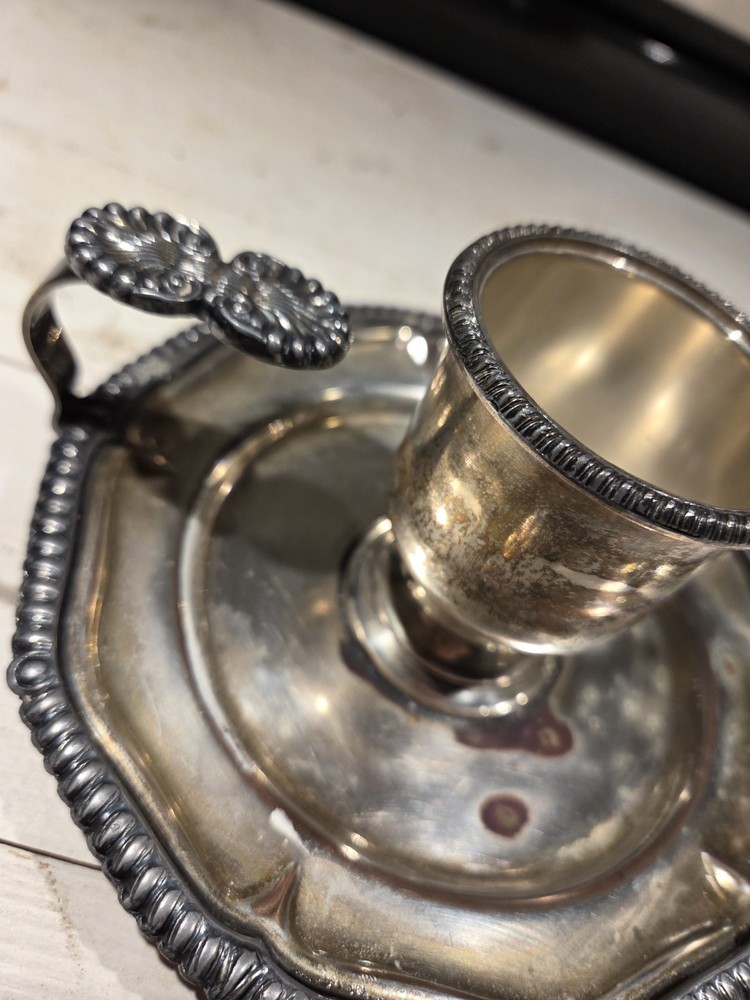Antique Victor Silver Co Chamberstick Holder