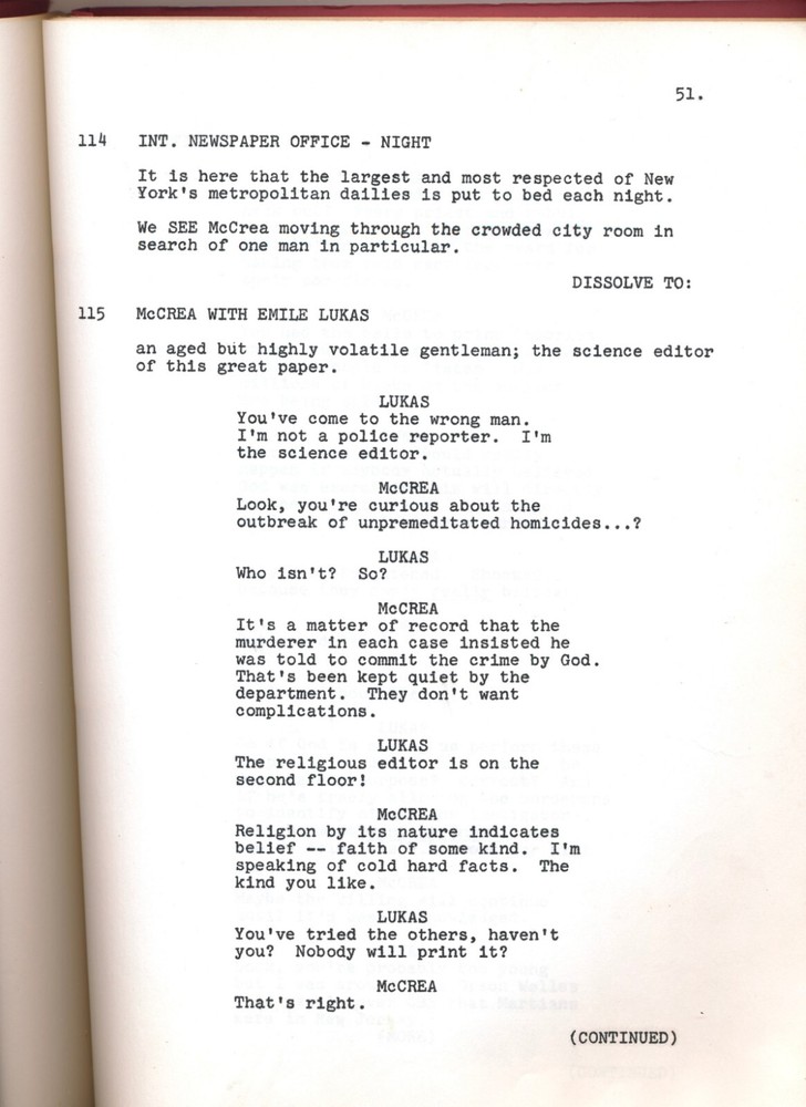 SAM LEVENE Original 1976 Final Script GOD TOLD ME TO Larry Cohen Screenplay