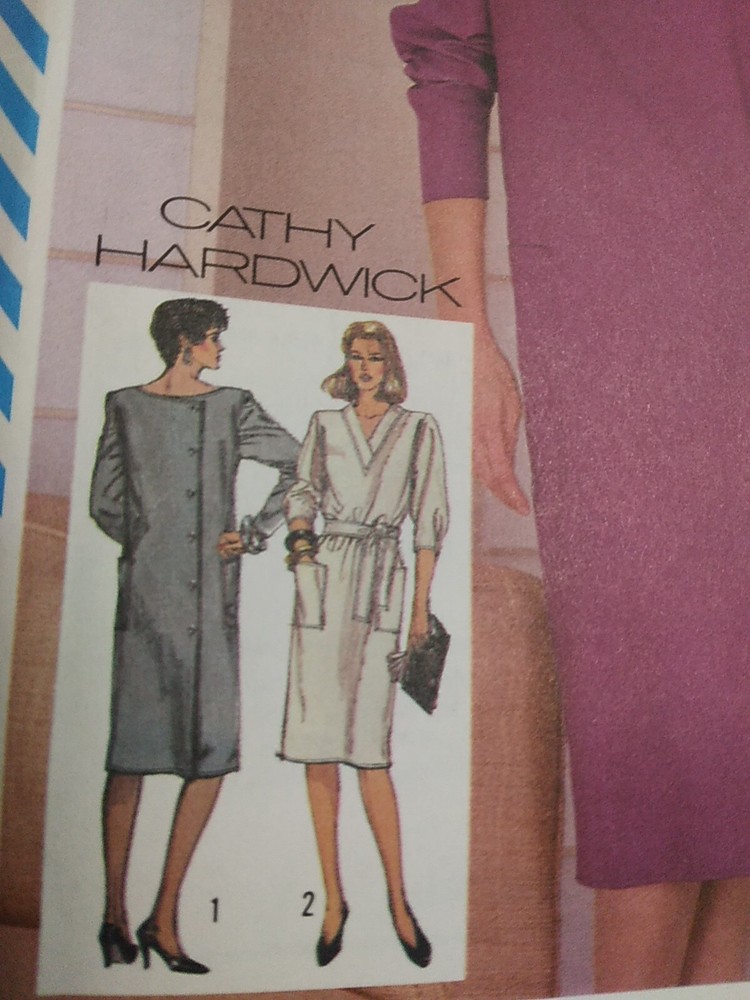 Dress Pullover Modest 12 Simplicity 6105 Sewing Pattern UC Button Back Hardwick