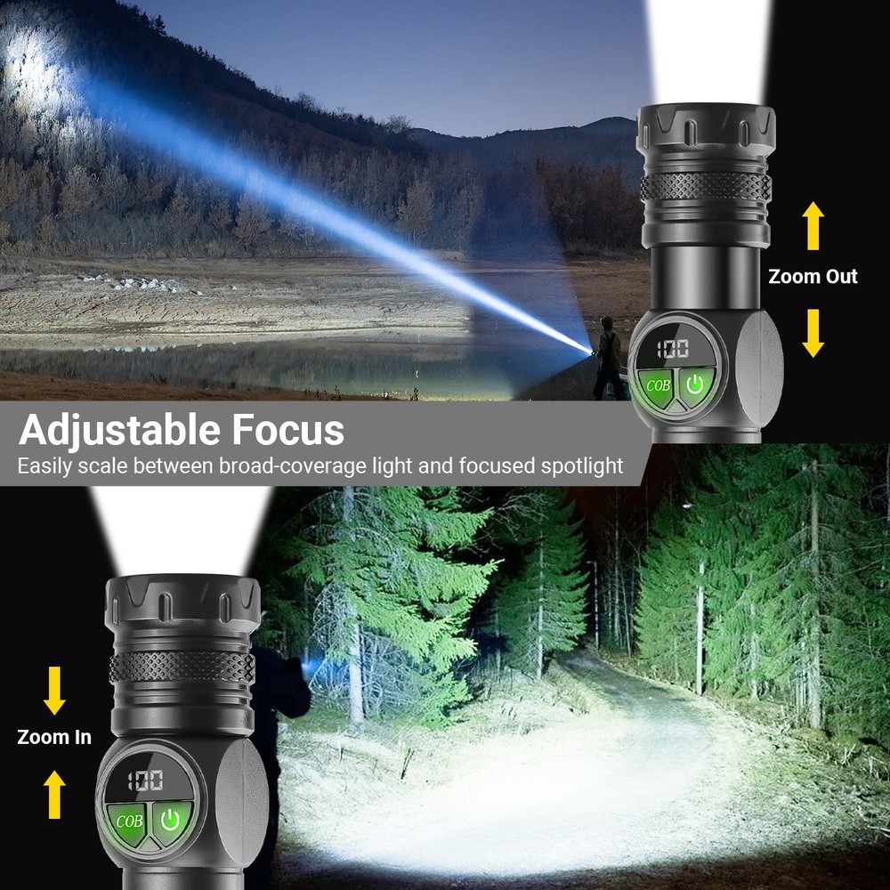 Super Bright 99000000 Lumen LED Magnetic Flashlight Rechargeable LED Work Lights