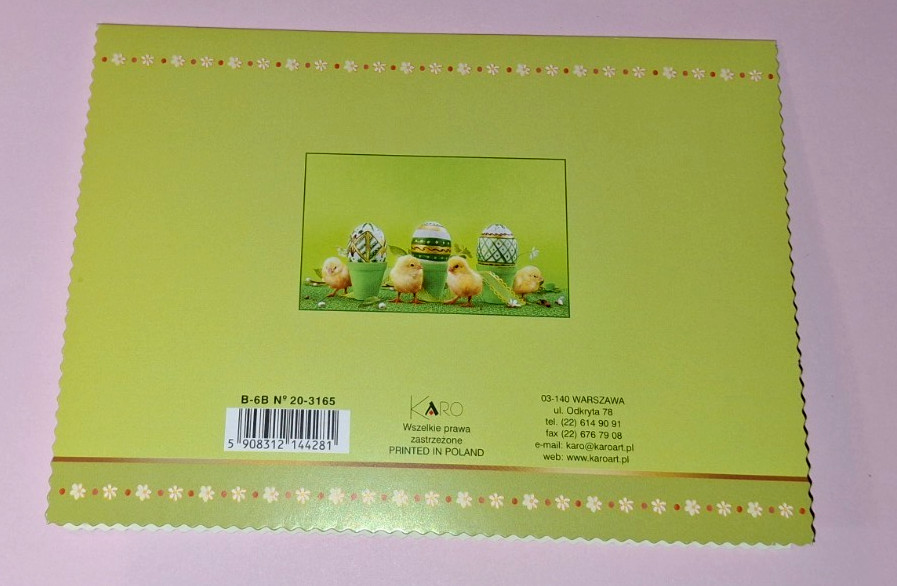 Vintage Polish Easter Card Chicks Eggs In Cups New With Envelope