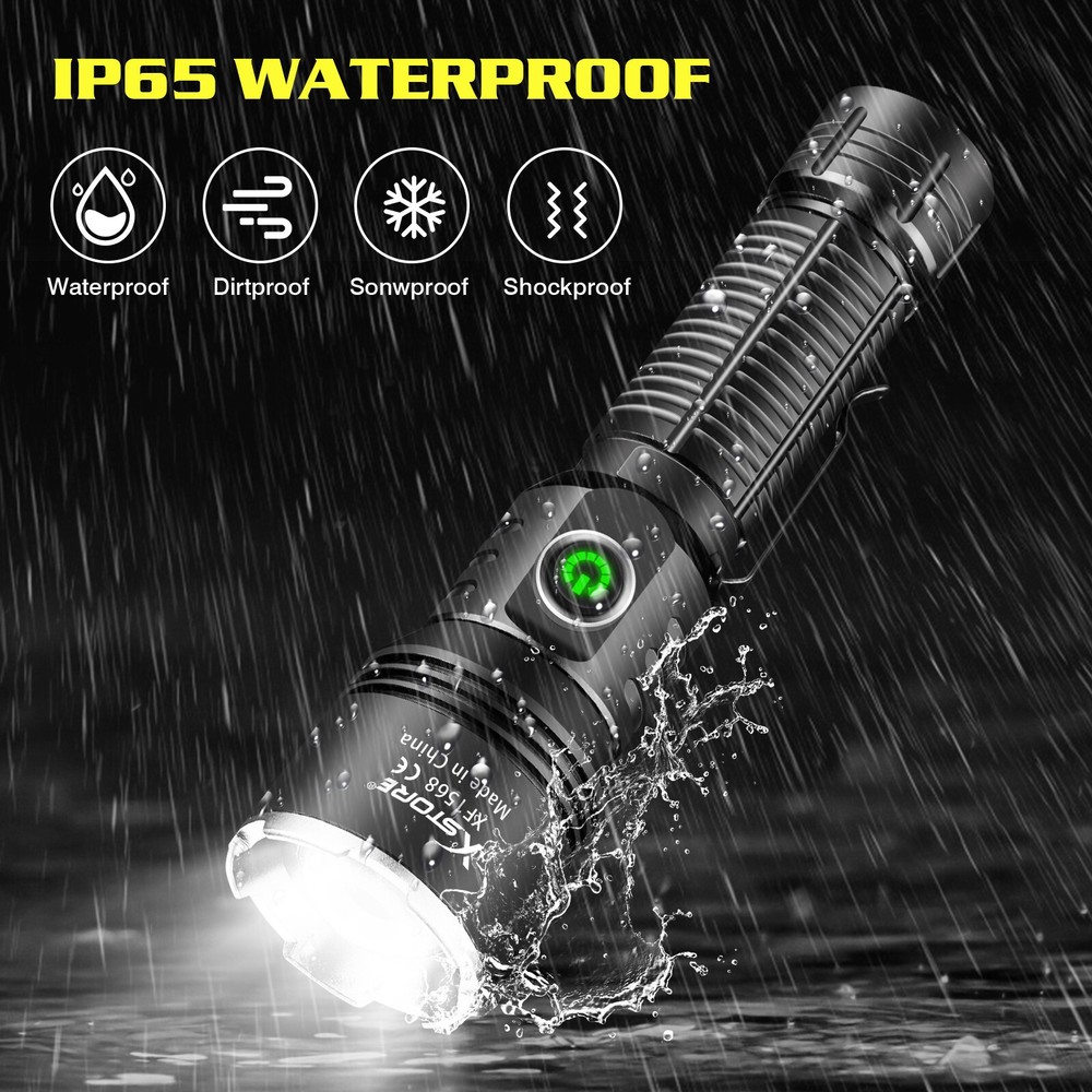 50000000 Lumen Super Bright LED Tactical Flashlight Rechargeable LED Work Light