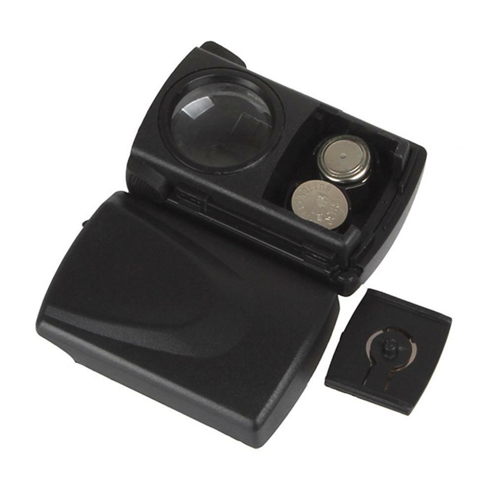 30X Handheld Pull-type Jewelry Magnifier with LED Light Optical Glass Lens