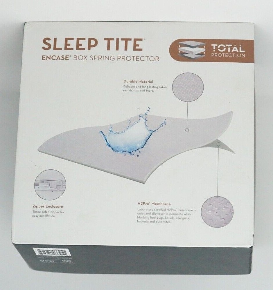 Malouf Sleep Tite Hypoallergenic Bed Bug Box Spring Protector Encasement - KING