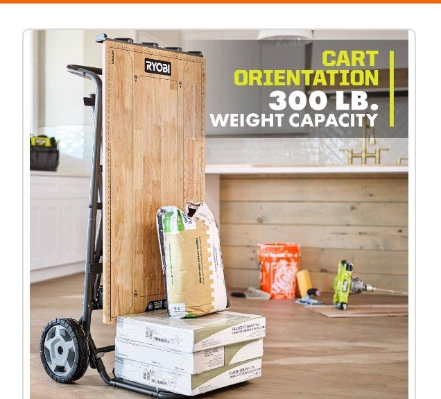 Ryobi SPEED BENCH Mobile Workstation, 300 lb Capacity, 10" Wheels, LINK Compati…