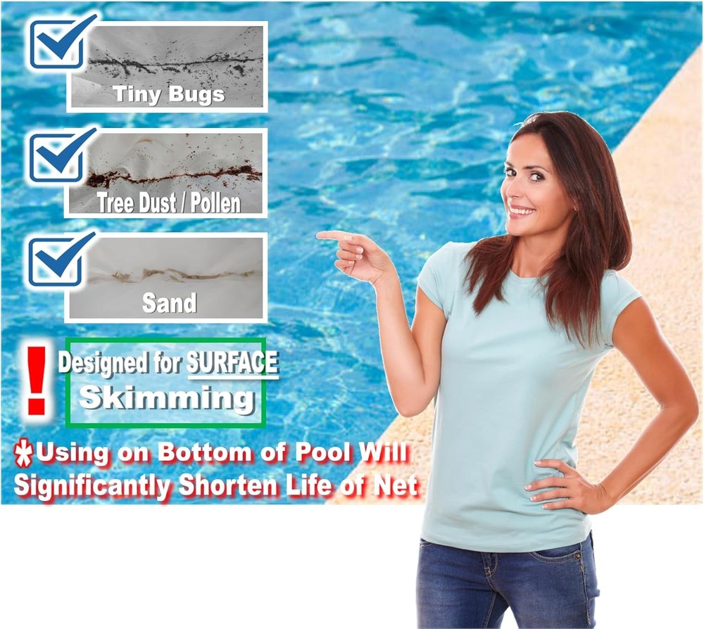 Fine Mesh Pool Net Insert Collects Sand Pollen Tree Dust Tiny Bugs