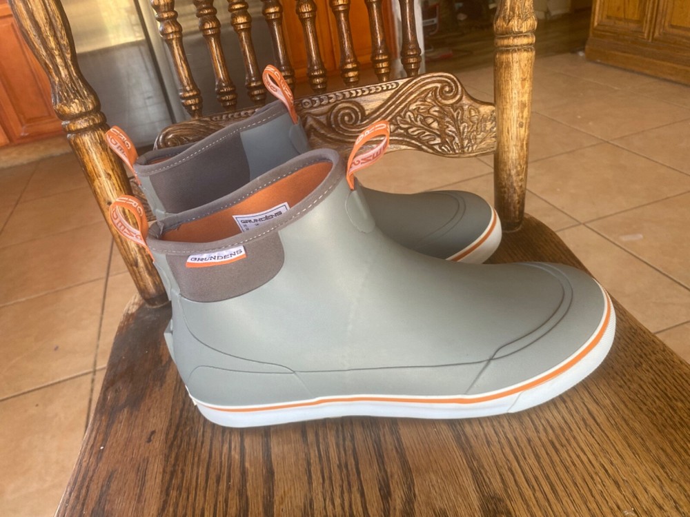 Grundens Deck-Boss 6" Ankle Boots - Monument Grey - Deck Boss Men Select Size