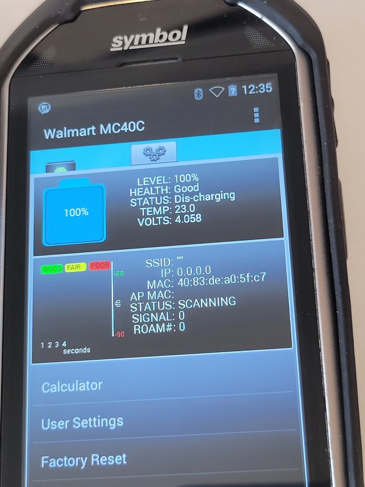Zebra Symbol MC40 Mobile Computer Barcode Scanner With Battery
