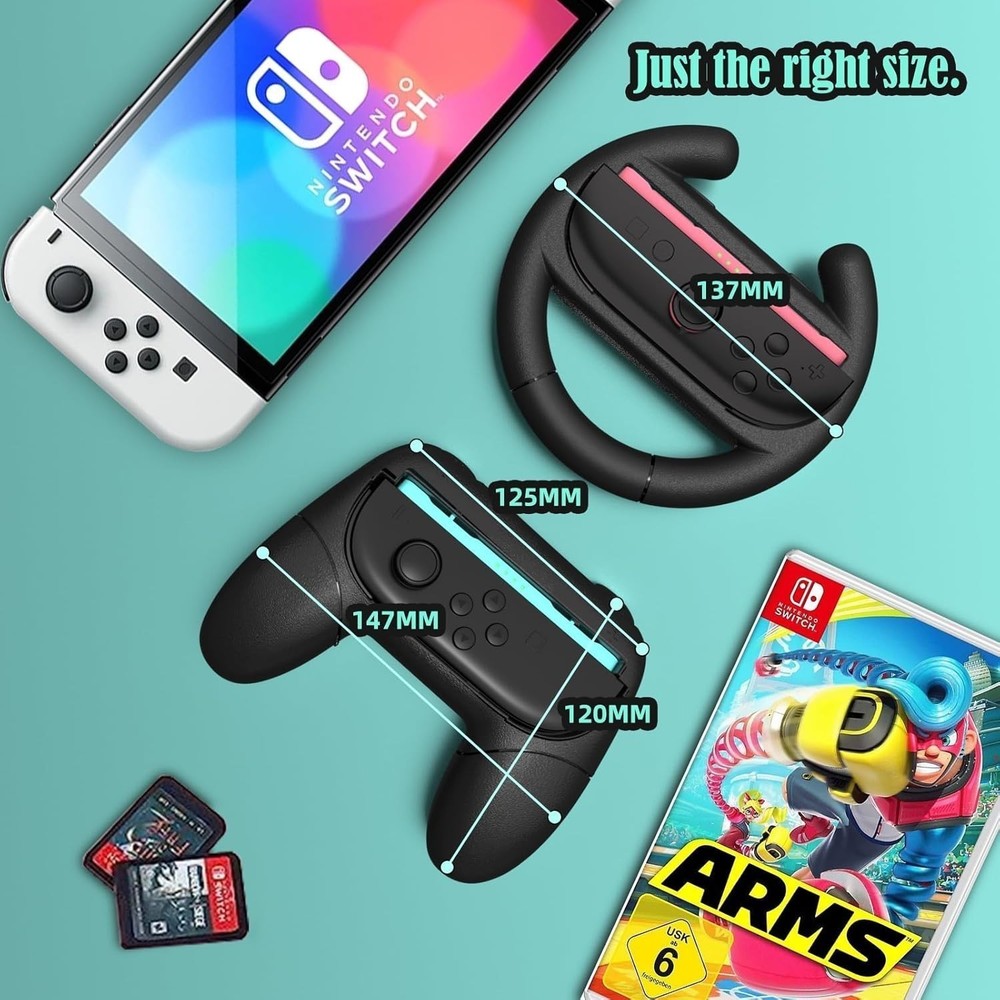 Joy-Con Grip 4 Pack,Steering Wheels for Nintendo Switch 2 Controller,Ergonomic,f