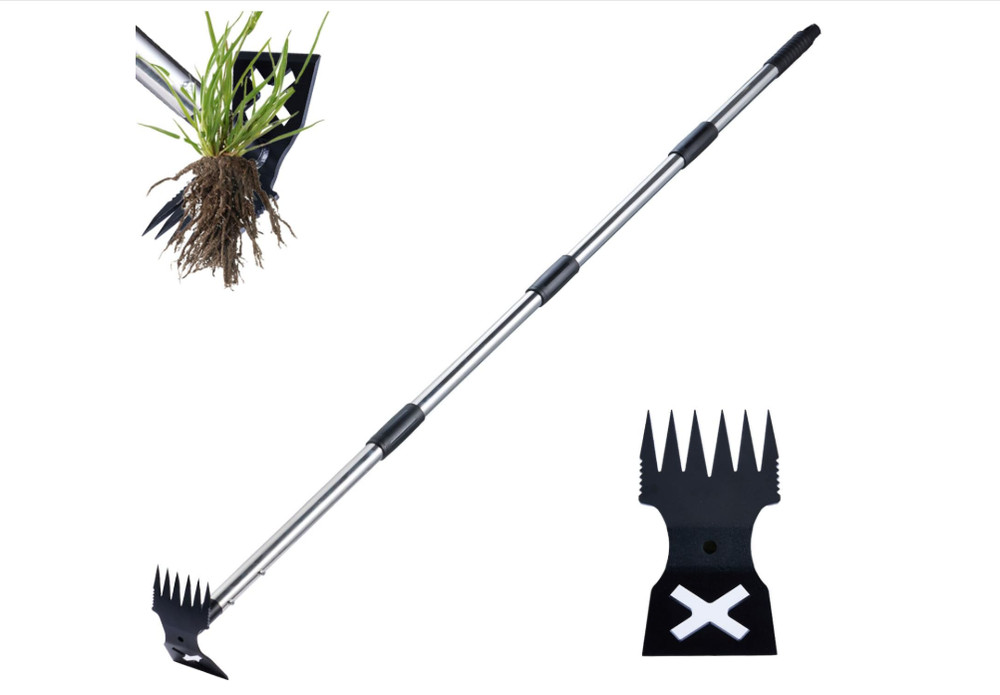 WEED PULLER TOOL WITH LONG HANDLE 17"-60" W/ 1 PAIR GLOVES