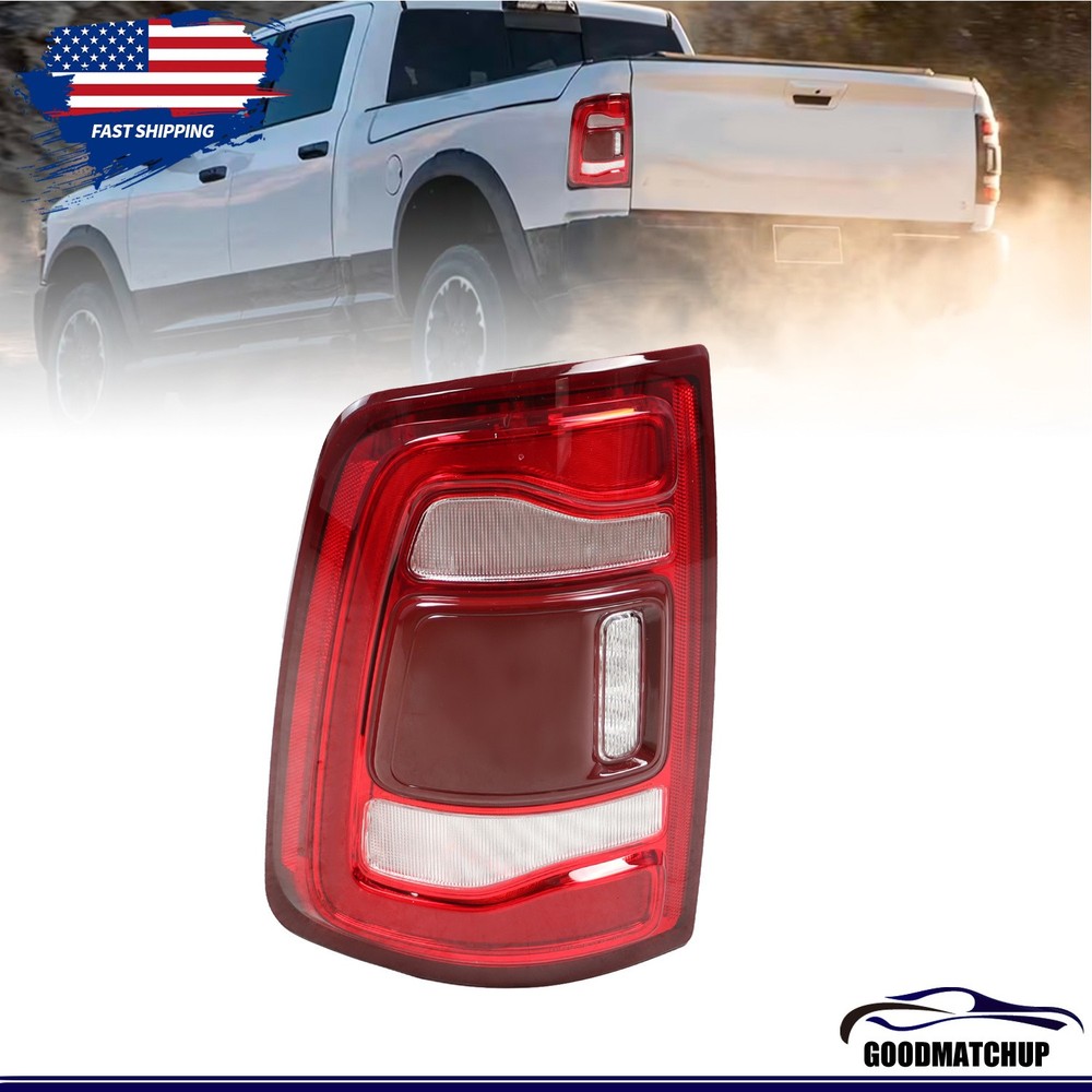 For 2019-2024 Dodge Ram 2500 3500 Red Bezel w/Blind Spot LED Tail Light -Driver