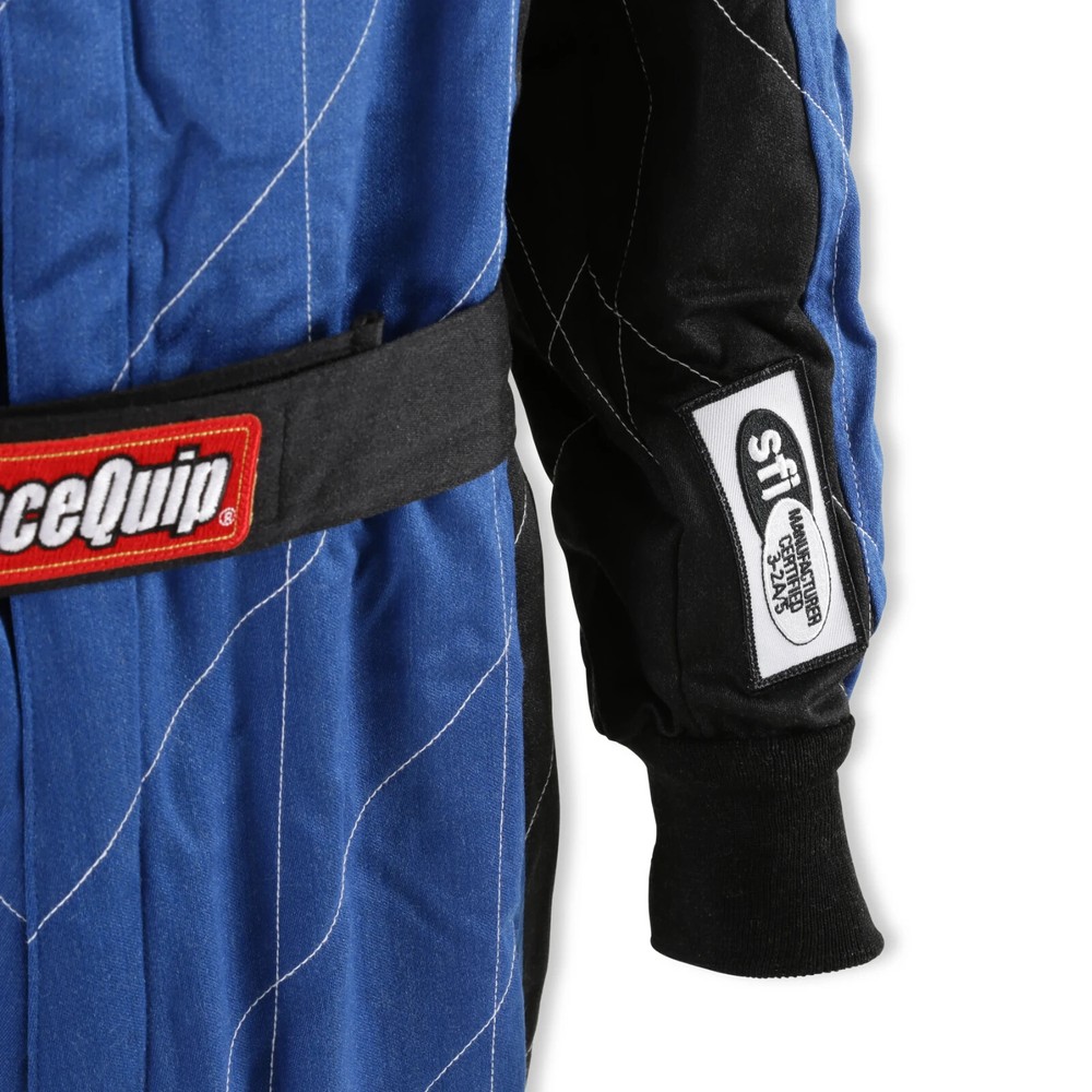 RaceQuip One Piece Multi Layer Fire Suit Blue Medium Tall SFI 3.2A / 5 Rated