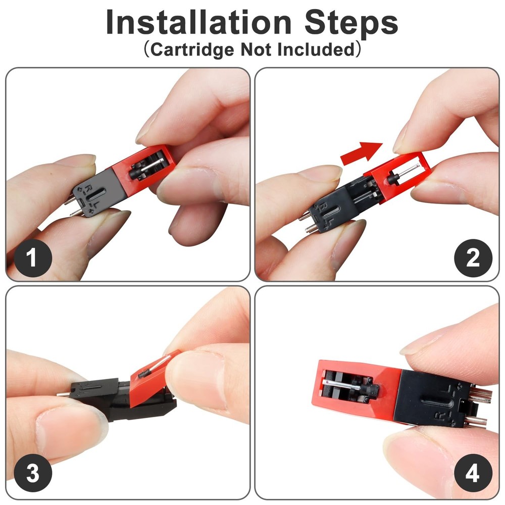 JUKFITA Record Player Needle, 4 Pack Ruby Turnable Stylus Replacement for...