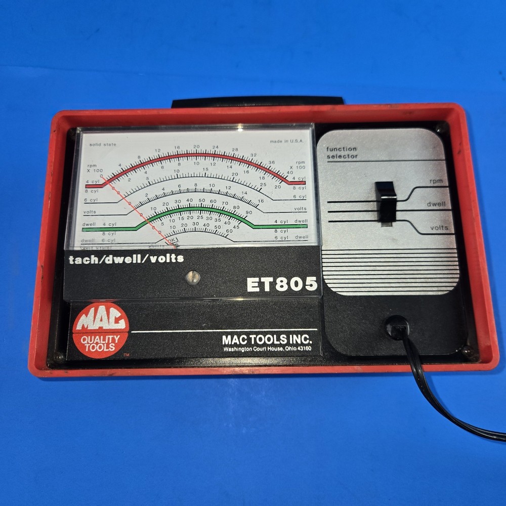 Vintage Mac Tools ET-805 Voltage RPM Dwell Analyzer Tester