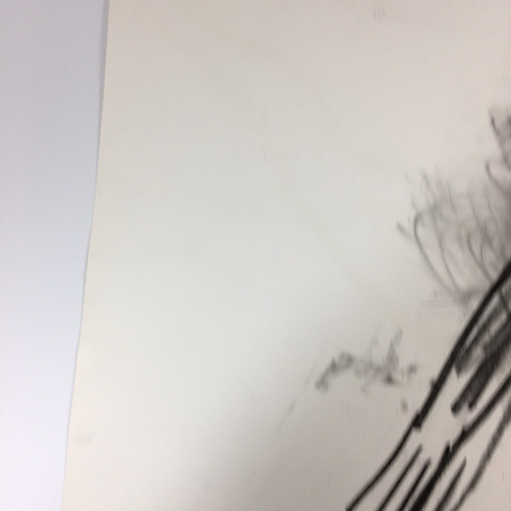 Kip Gresham Unsigned Original Charcoal Drawing Gymnast Curwen Archive #15
