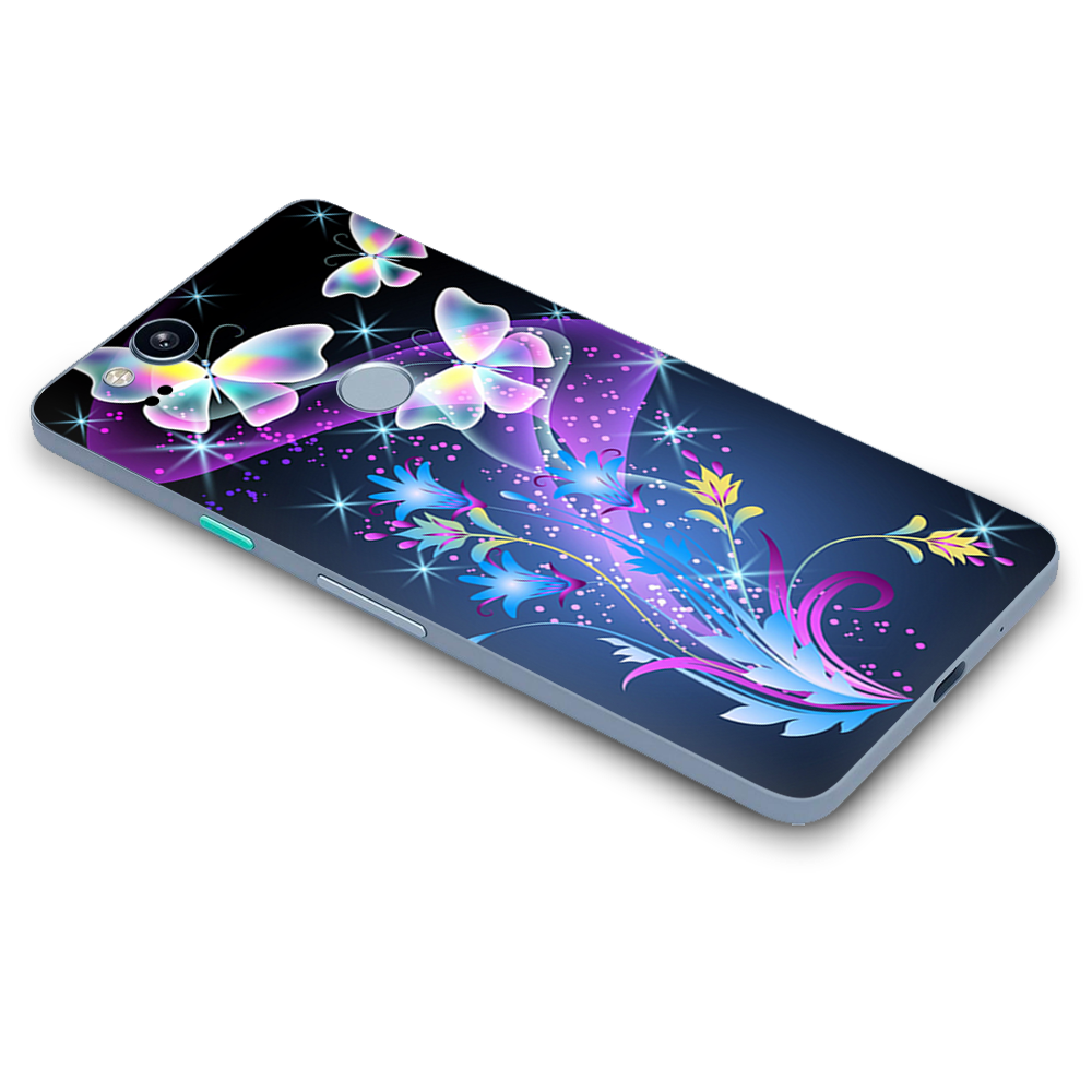 Google Pixel 2 Skins Decal Wrap glowing butterflies in flight