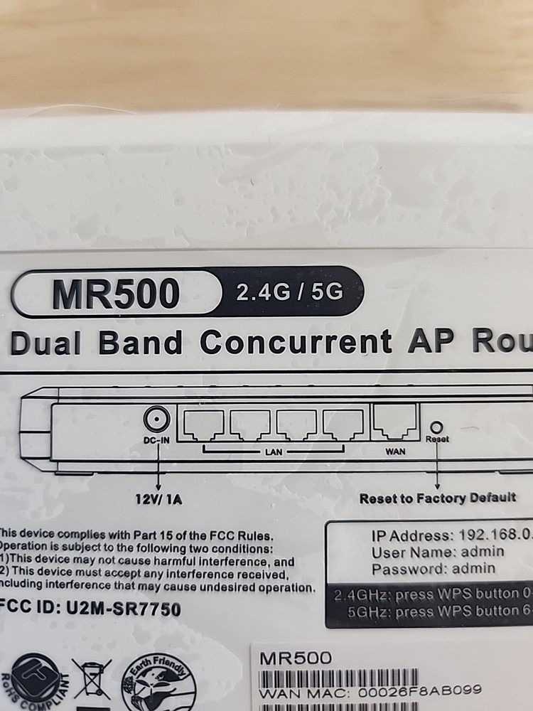 MR500 Dual Band Concurrent AP Router