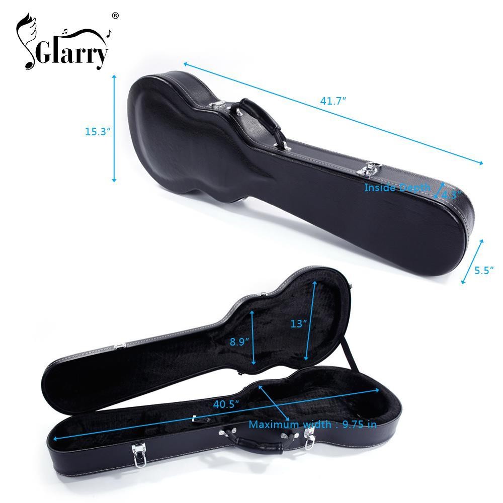 Glarry Protable Electric Guitar Hard Case with Lock Black