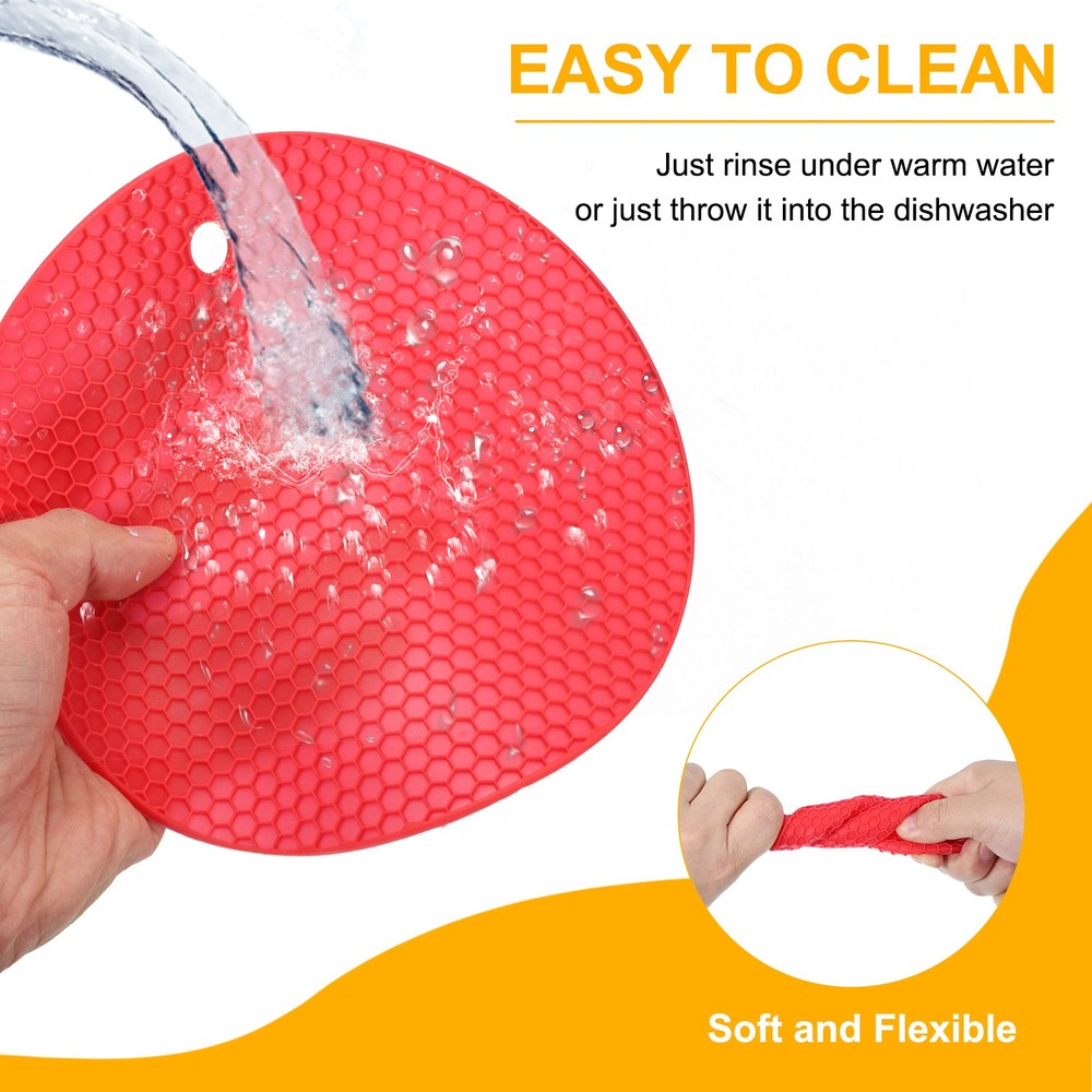 3pcs 7" Silicone Round Texture Jar Opener Pad, Gray