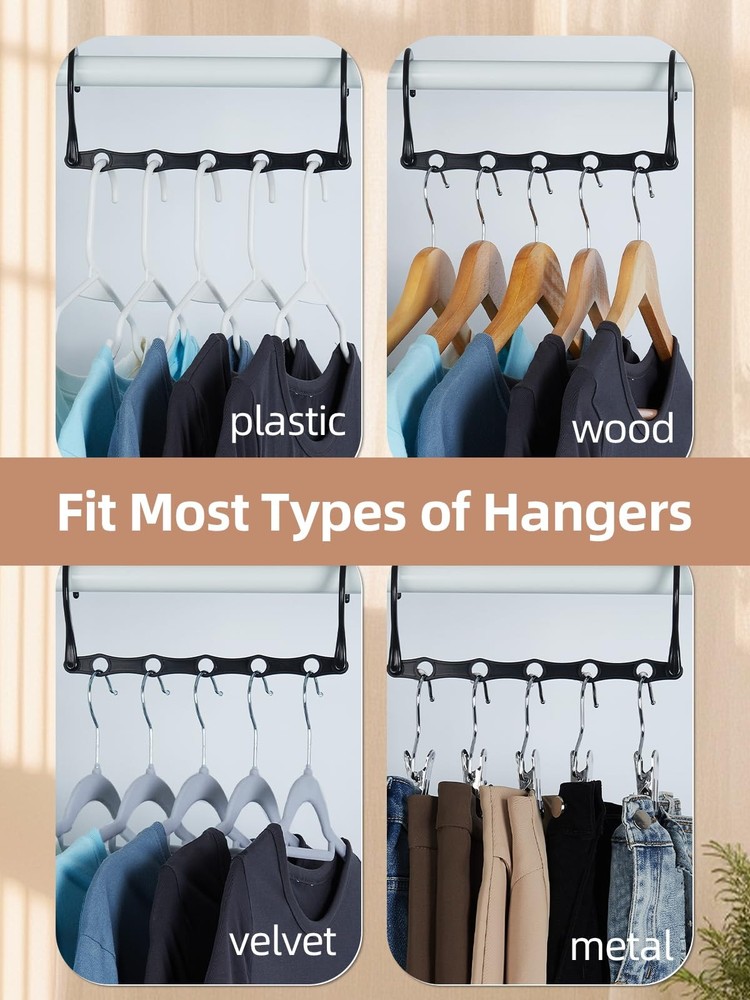 Black Magic Space Saving Hangers 10 Pack, Premium Smart Hanger Hooks, Sturdy ...