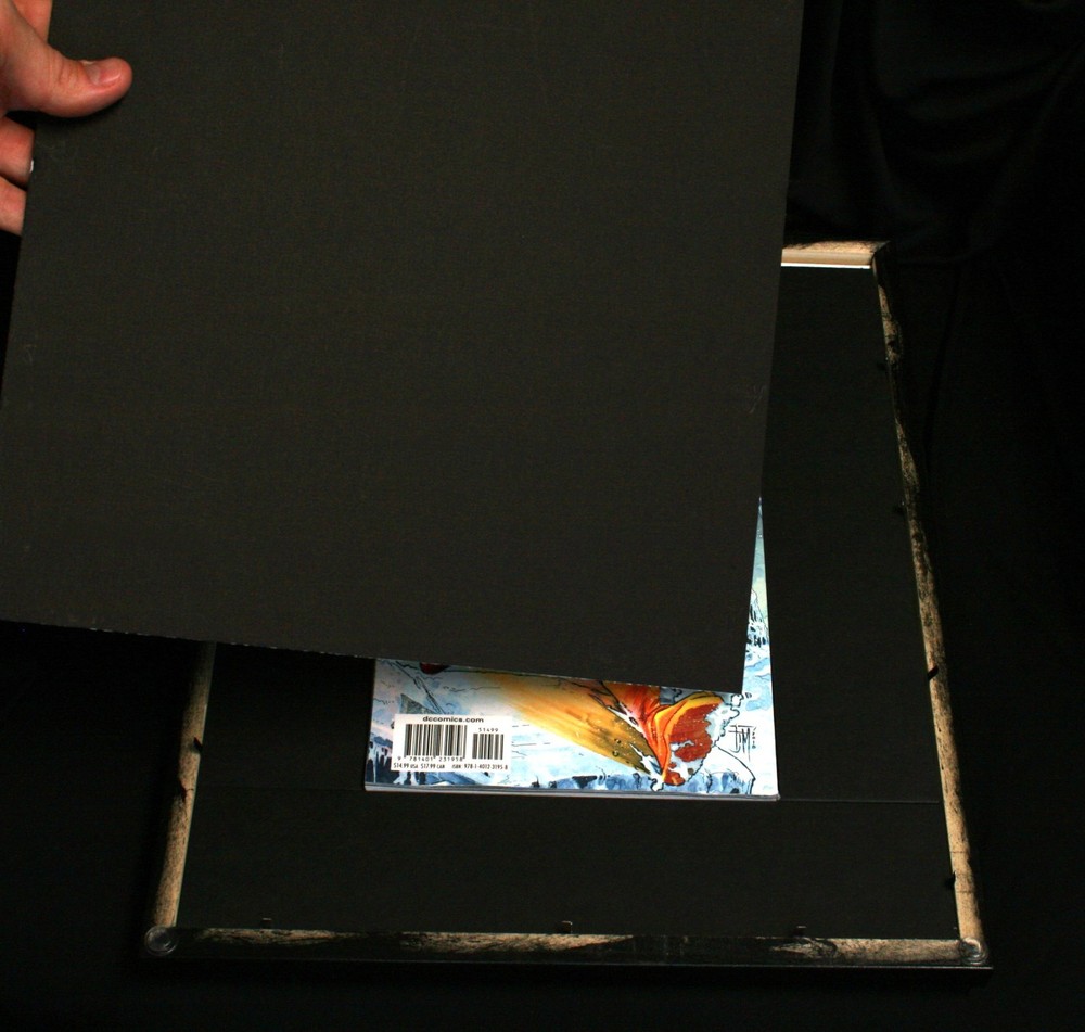 Double Comic Book Frame with Custom Engraving in our Classic Black Moulding