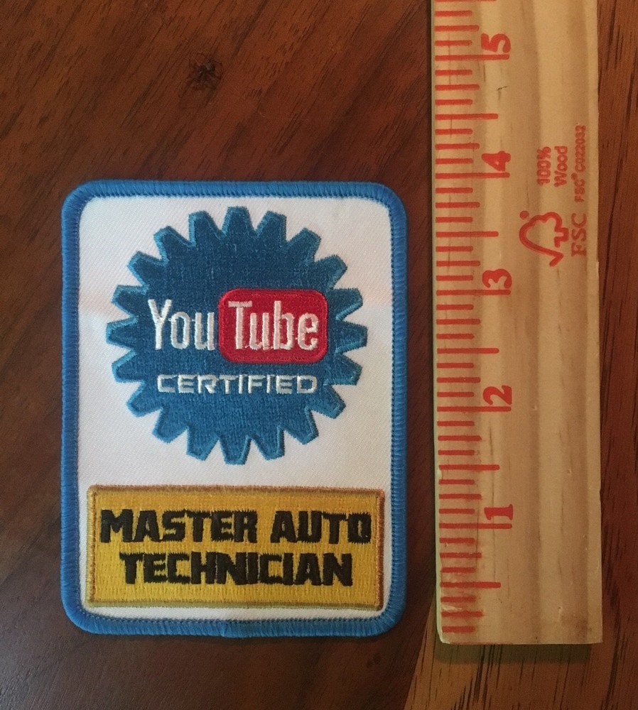YouTube Certified Mechanic Patch - Master Auto Technician - BUY 3, GET 1 FREE!