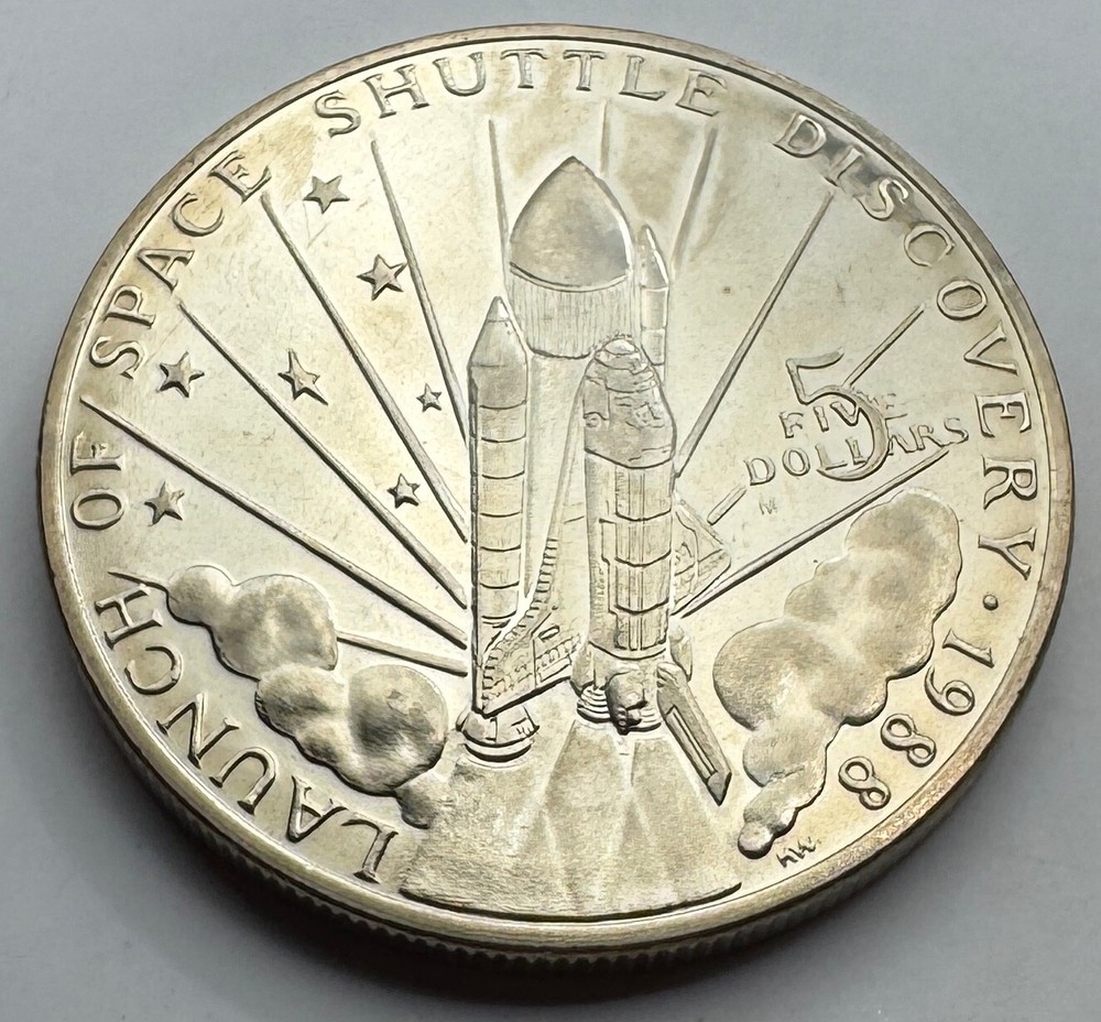 1988 Marshall Islands 5 Dollars - UNC - Five - $5 - Space Shuttle Discovery