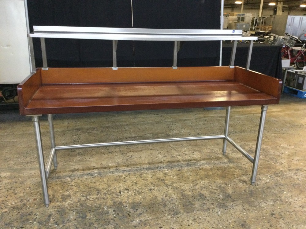 78” x 30”  Bakers Bakery Prep Table With Over Shelf