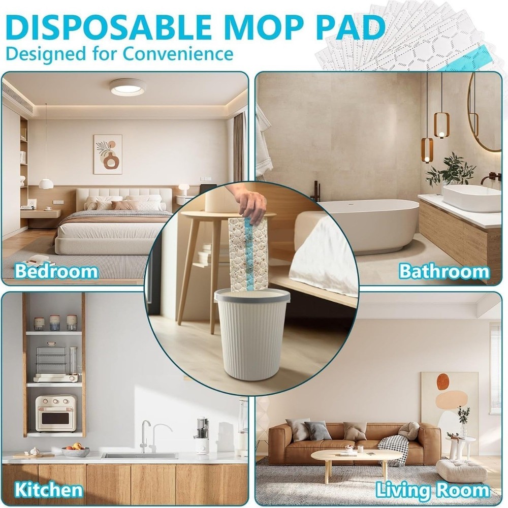 20PCS Vacmop Replacement Pads Hard Floor Vacuum Cleaner And Mop Pad Replacement