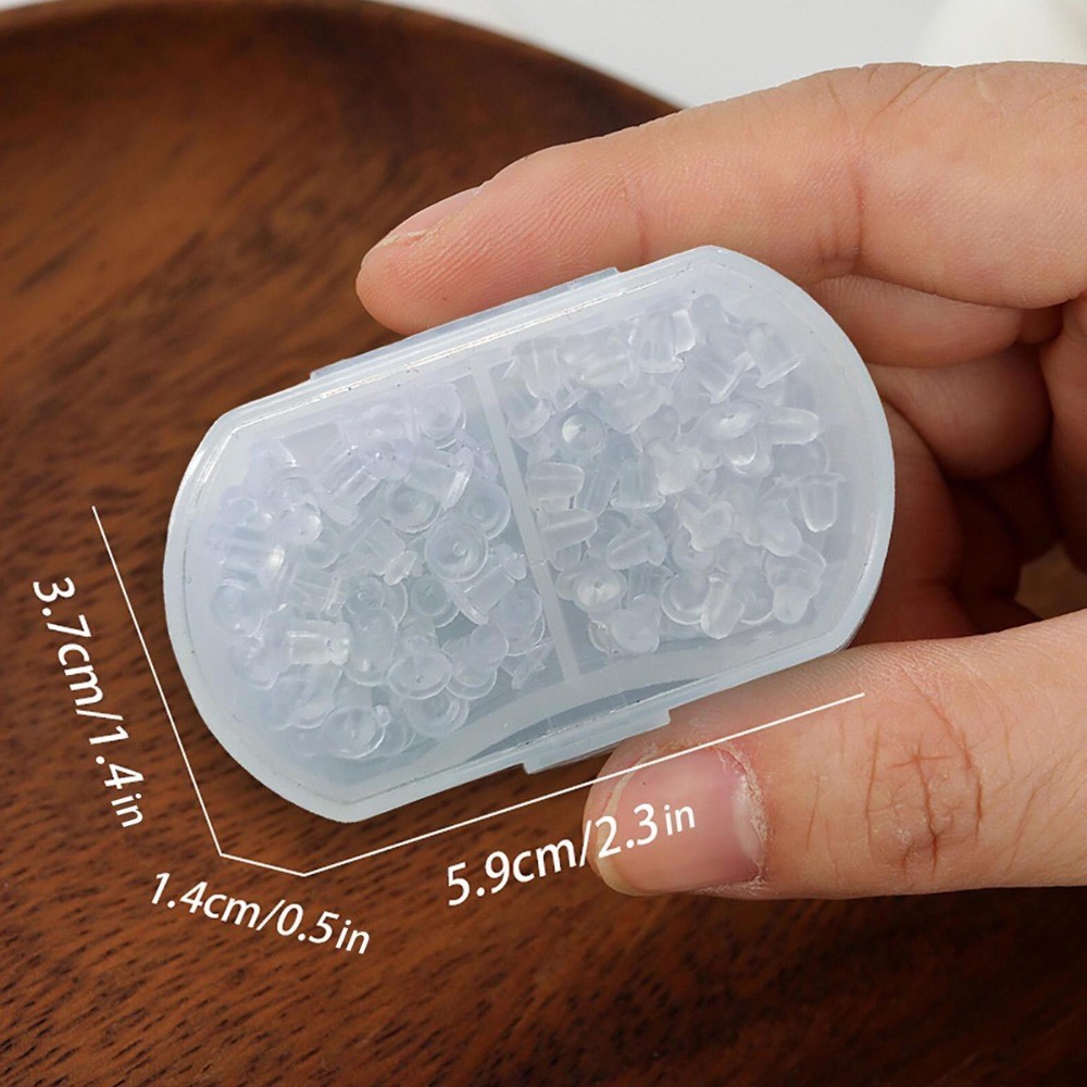 100PCS Soft Silicone Earring Backs - Lightweight Secure Fit, Ear Protection