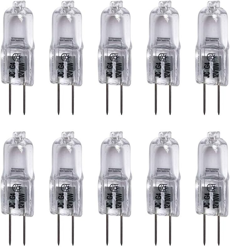 10 Watt T3 G4 Base 12 Volt 2500 Hours Light Bulb 10W 12V 2900K Landscape,10 Pack